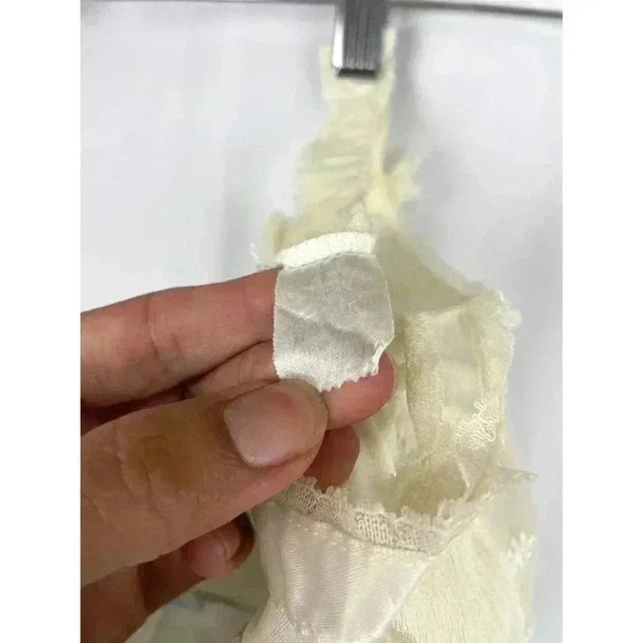 VTG Baby Girl Dress 24 MO Cream with Blue Trim Embroidered - Picture 7 of 12